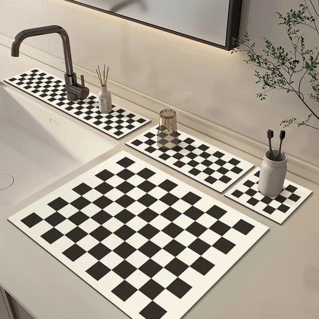 4 PC Absorbent Sink Drying Mat Set - Style Phase Home