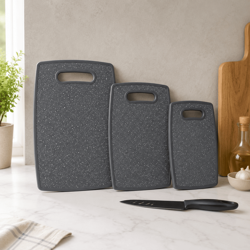 4 PC Plastic Chopping Board & Knife Set - Home Phase