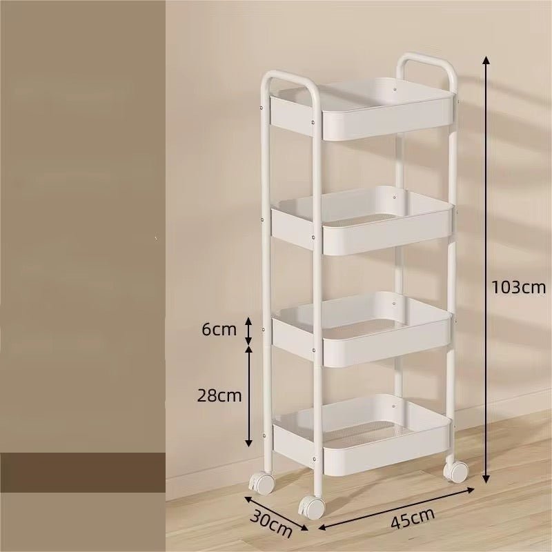 4 Tier Modern Metal Storage Trolley - Home Phase