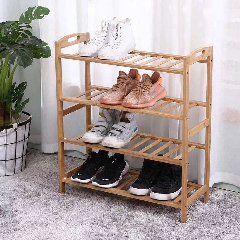 4 Tier Multifunctional Bamboo Shoe Rack - Style Phase Home