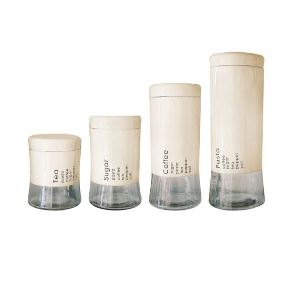 4PC Airtight Glass Food Storage Canisters - Home Phase