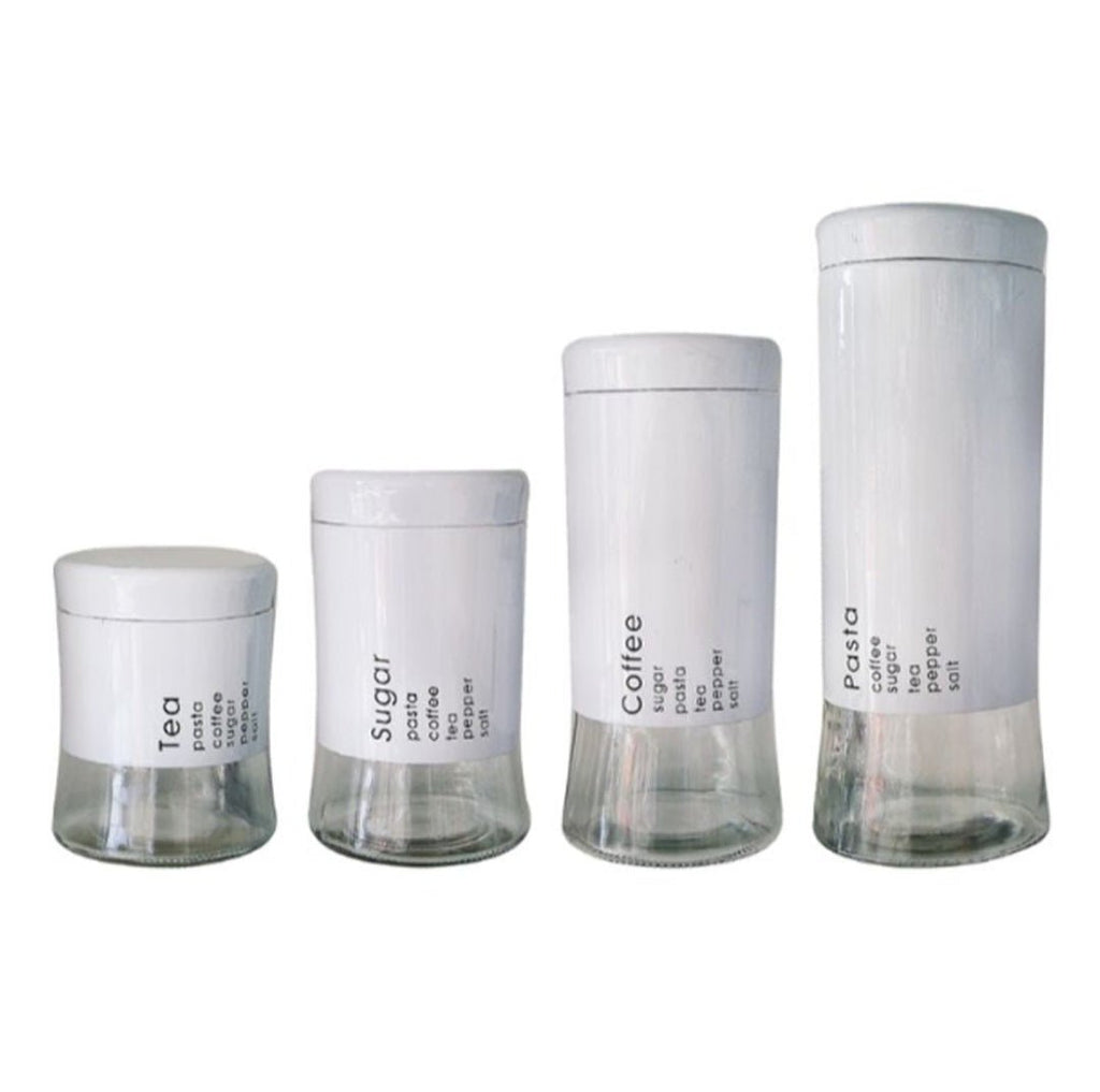 4PC Airtight Glass Food Storage Canisters - Home Phase