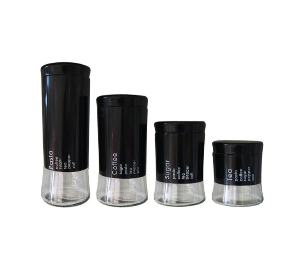 4PC Airtight Glass Food Storage Canisters - Home Phase