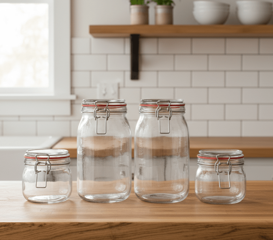 4PC Airtight Glass Storage Jar Collection - Home Phase