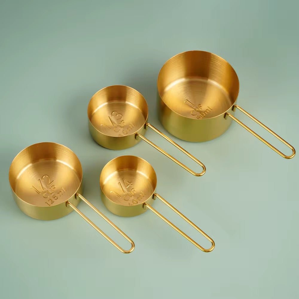 4PC Gold Stainless Steel Measuring Cup Set - 60/80/125/250ml - Home Phase