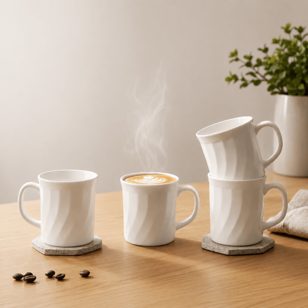 4PC Rolux Opal Glass Mug Set - Home Phase