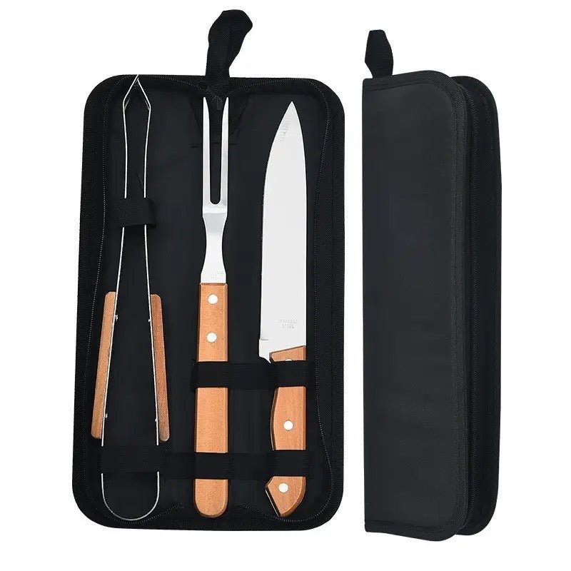 4PC Stainless Steel & Wood Braai Gift Set - Style Phase Home