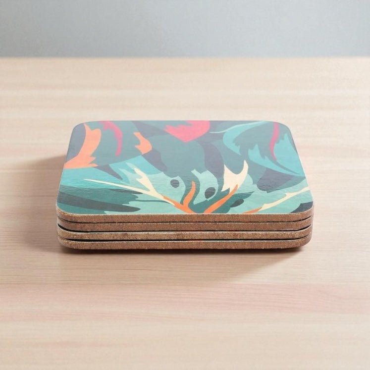4PC Tropical Cork Coaster - Home Phase