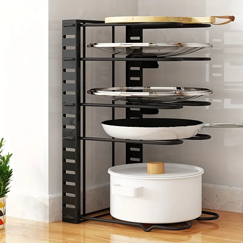 5 Tier Adjustable Pot and Pan Organizer Rack - Home Phase