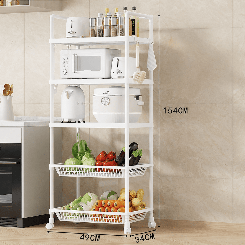5 Tier Multifunctional Storage Trolley - Home Phase