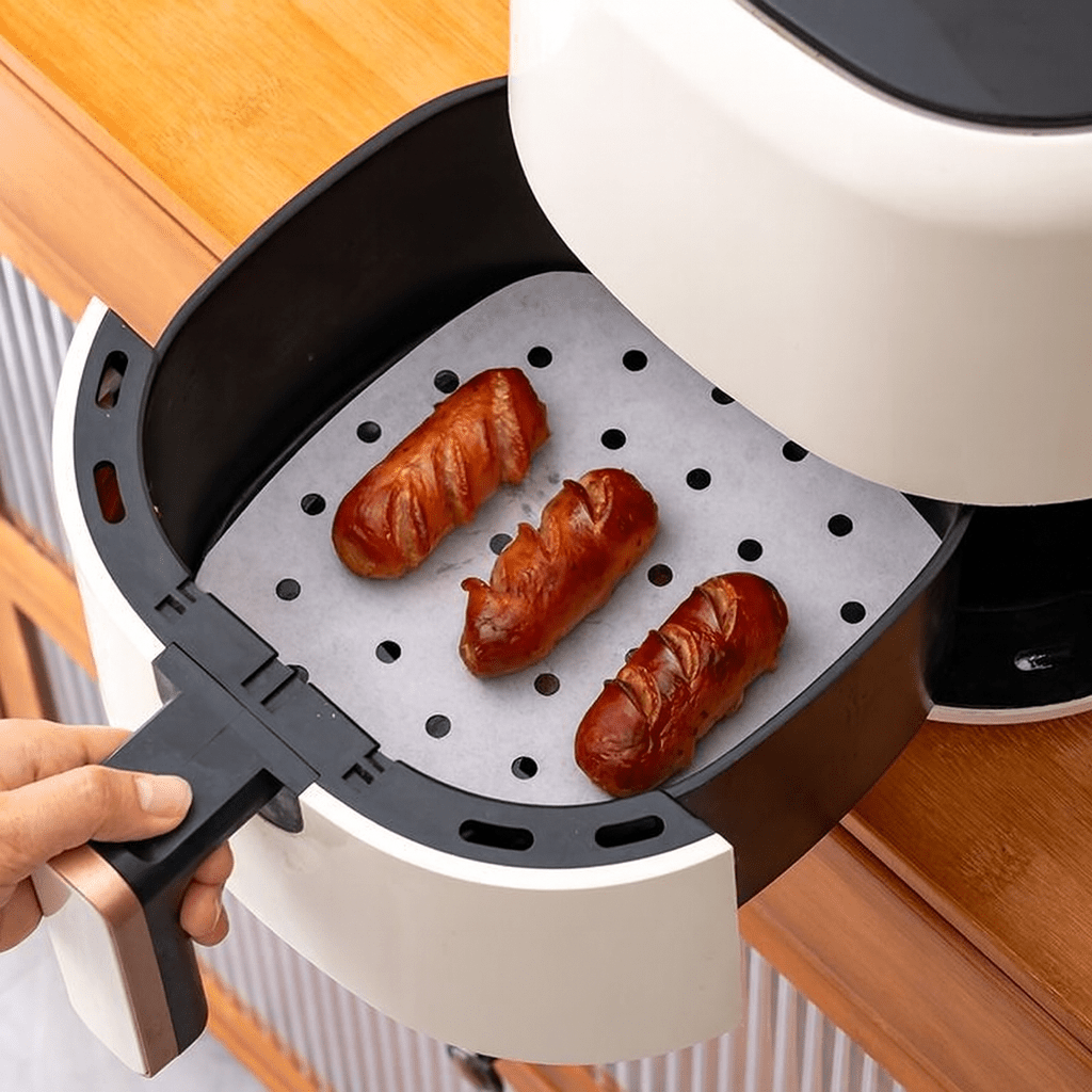 50PC Flat Air Fryer Liner Square - White - Home Phase
