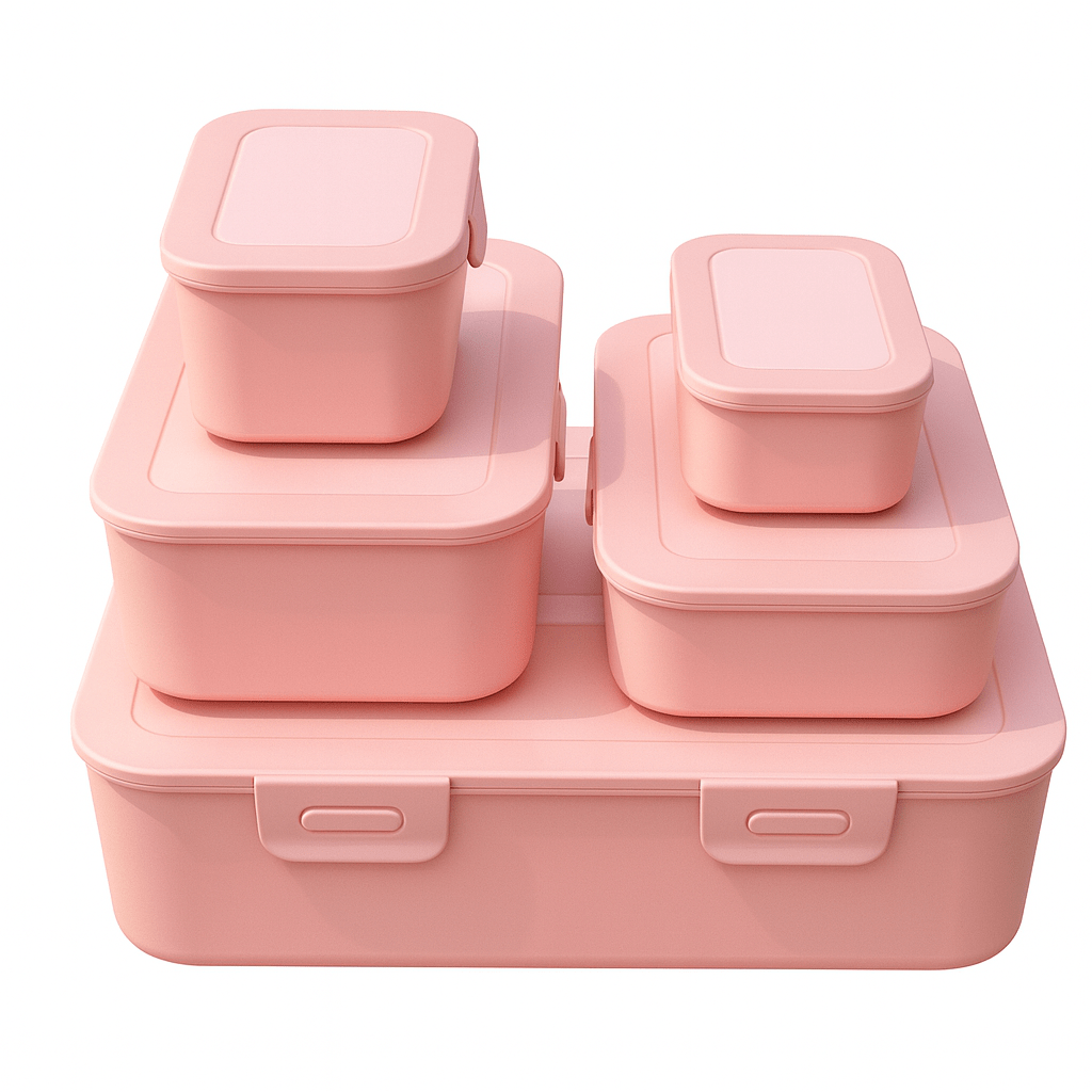 5PC CH Hinged Plastic Container Set - Home Phase
