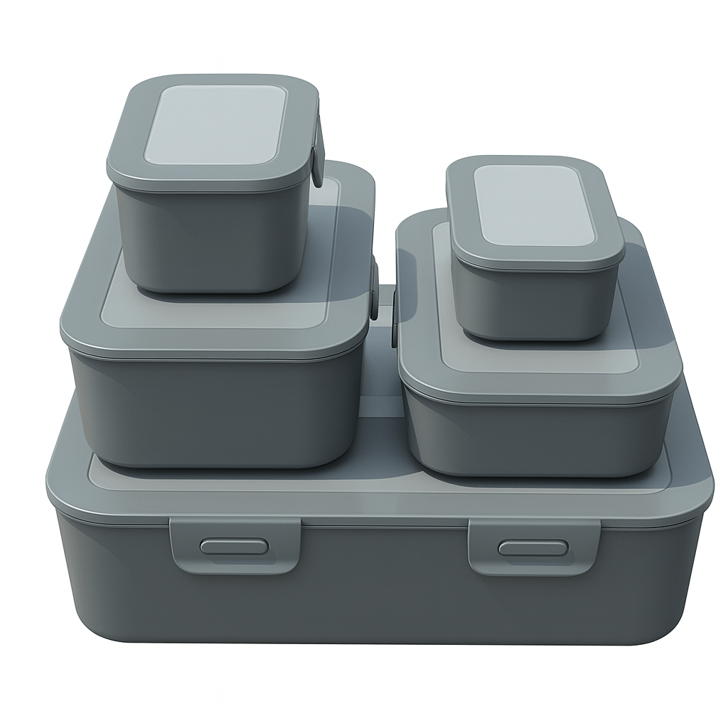 5PC CH Hinged Plastic Container Set - Home Phase