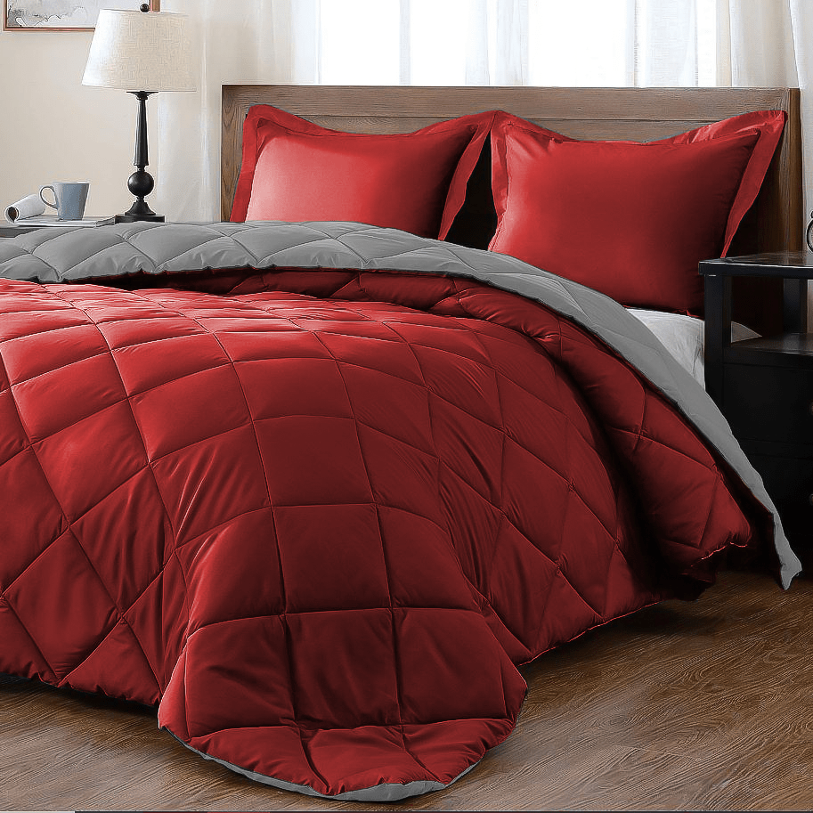 5PC Pierre Cardin Monochrome Reversible Comforter Set - 240 x 240 cm - King - Style Phase Home