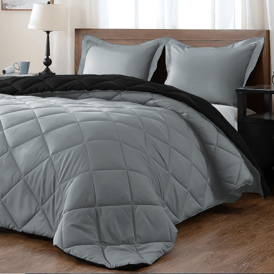 5PC Pierre Cardin Monochrome Reversible Comforter Set - 240 x 240 cm - King - Style Phase Home