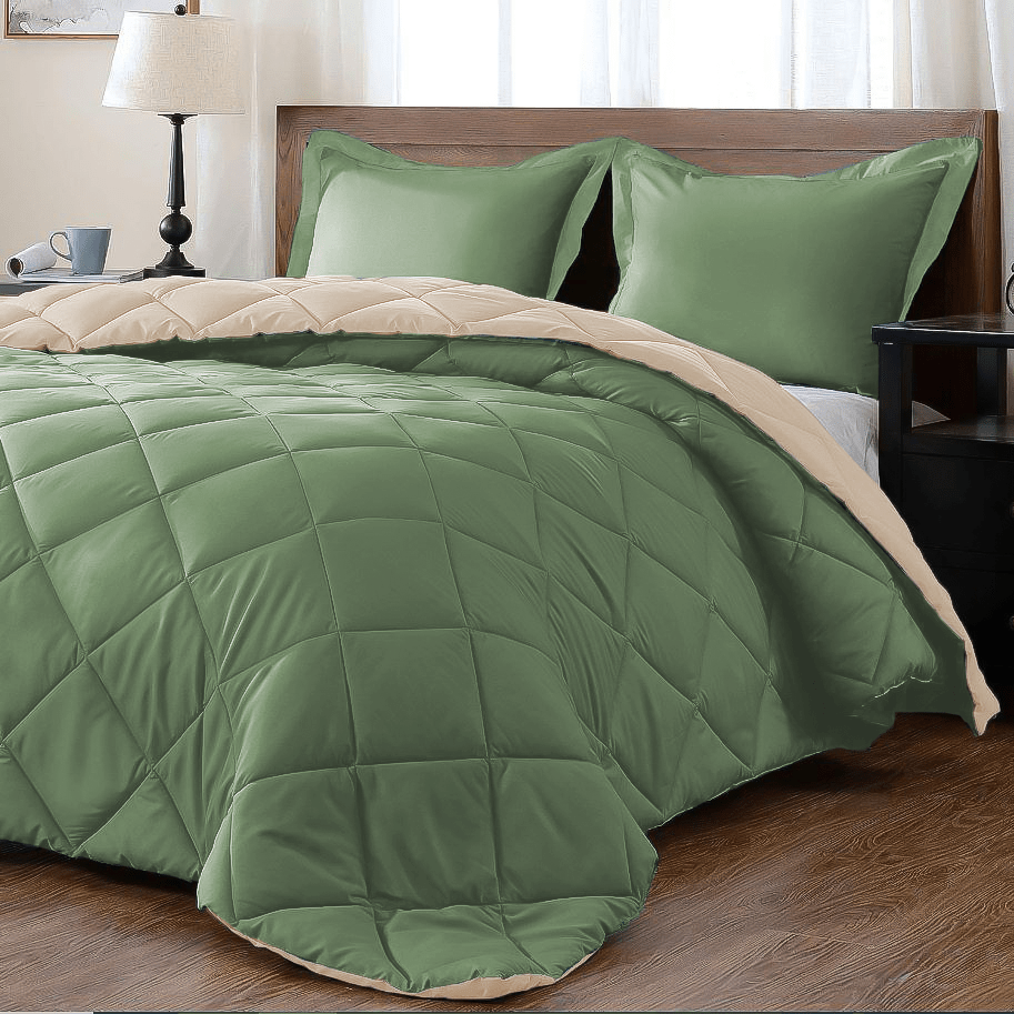 5PC Pierre Cardin Monochrome Reversible Comforter Set - 240 x 240 cm - King - Style Phase Home