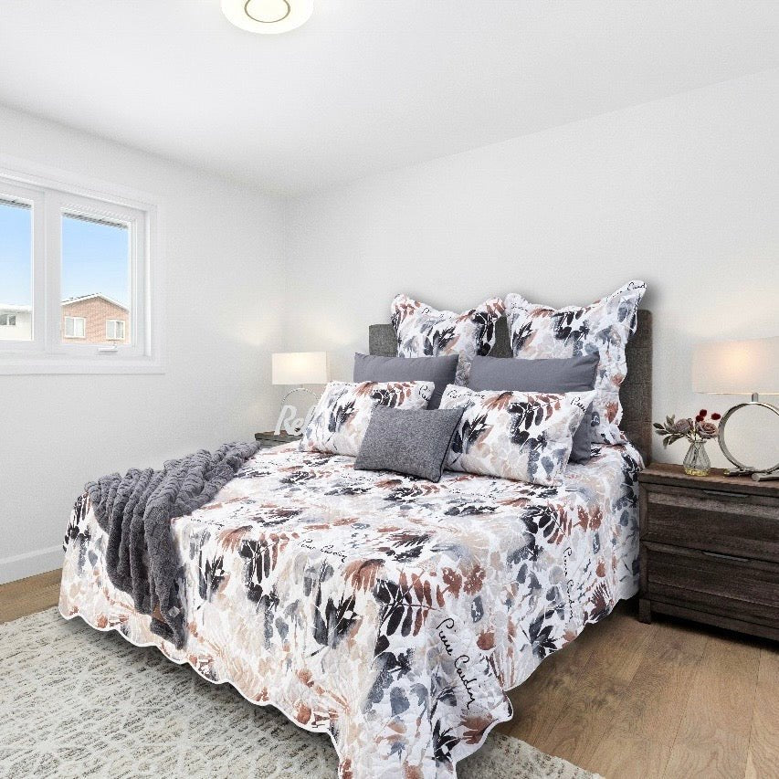 5PC Pierre Cardin Scalloped Quilt Set - Supersized 230 x 260 cm - Home Phase