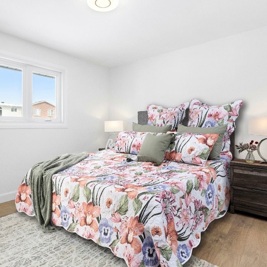 5PC Pierre Cardin Scalloped Quilt Set - Supersized 230 x 260 cm - Home Phase