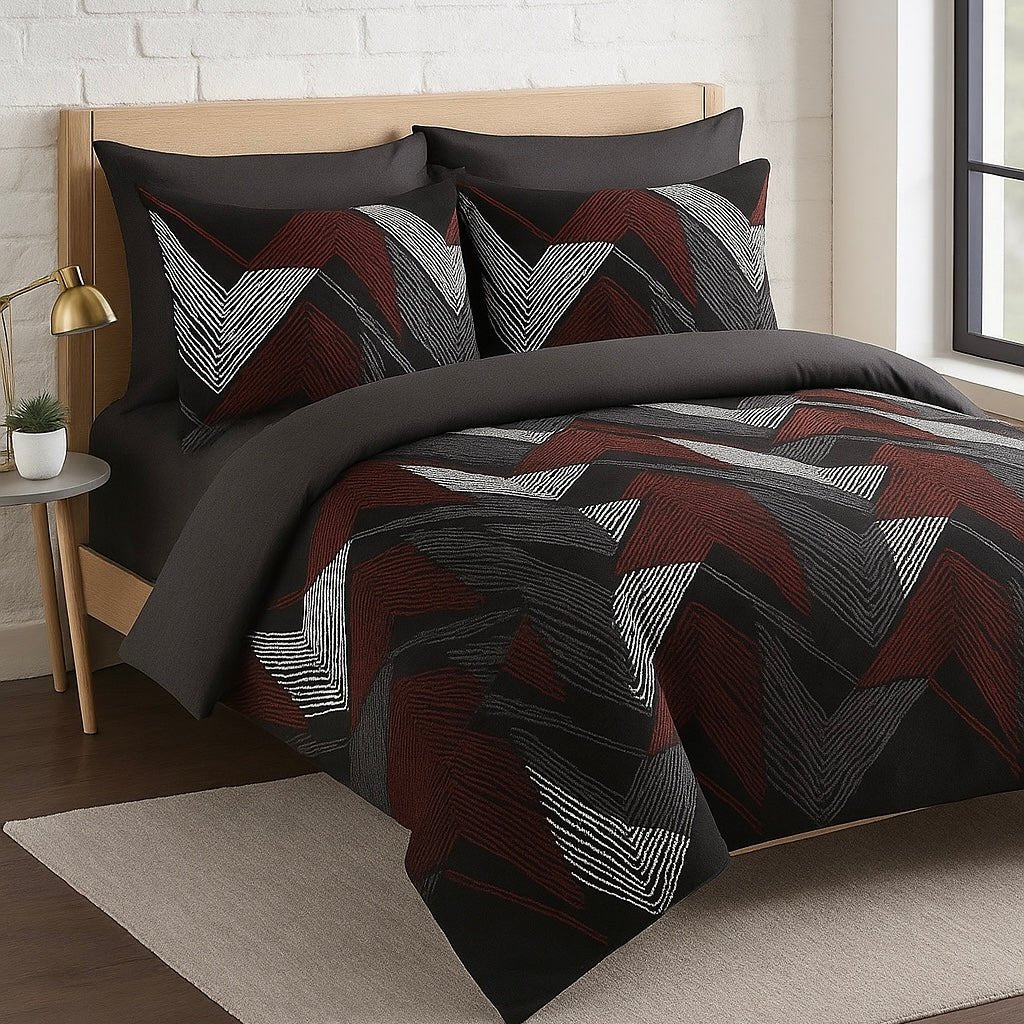 5PC Tela Milano Printed Quilt Set - 220 x 200 cm - Queen - Home Phase