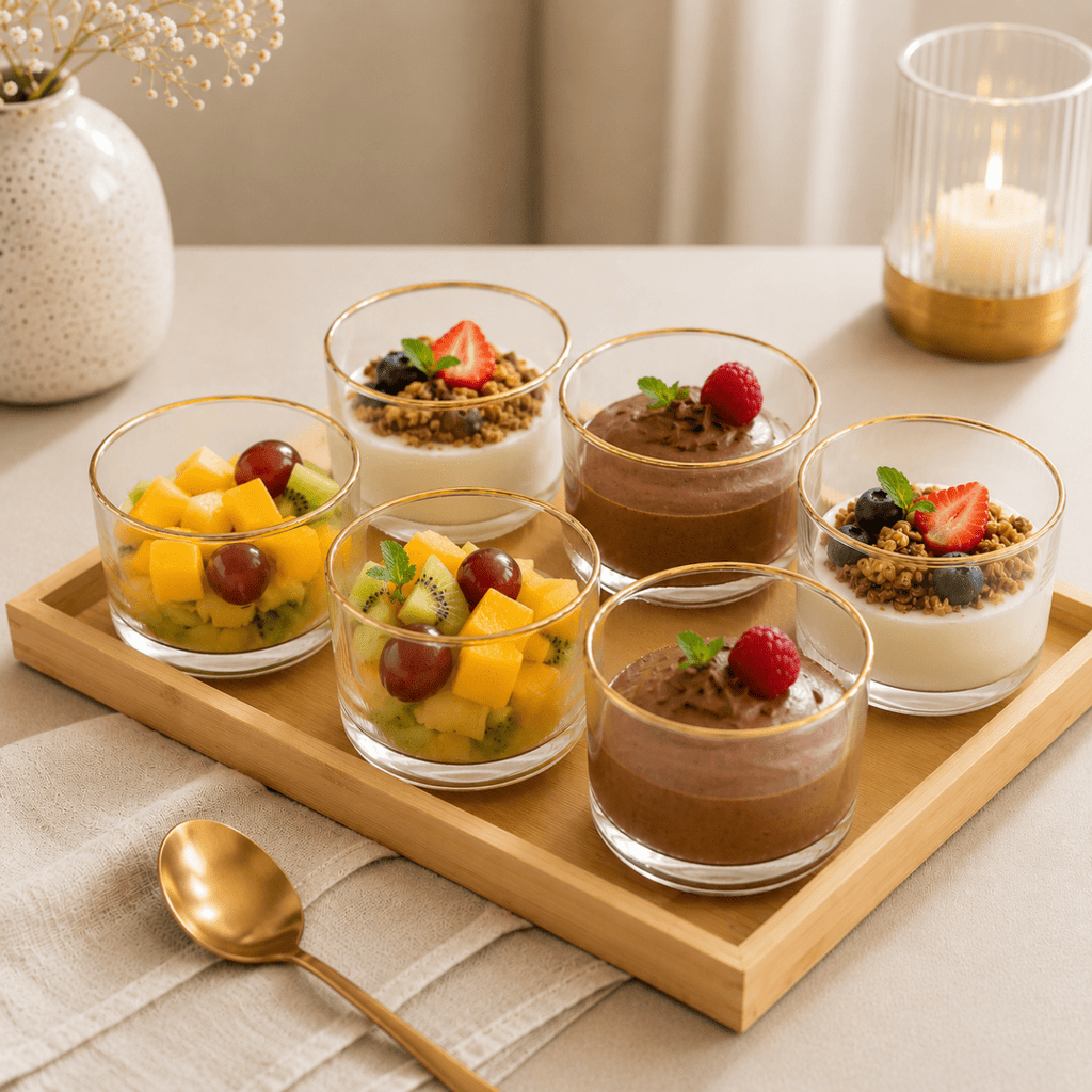 6+1 Glass Bowl Set Plus Bamboo Serving Tray - Home Phase