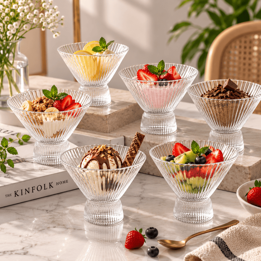 6PC Glass Dessert Bowl - 220ml - 10.5 x 10.5 x 21.5 cm - Home Phase