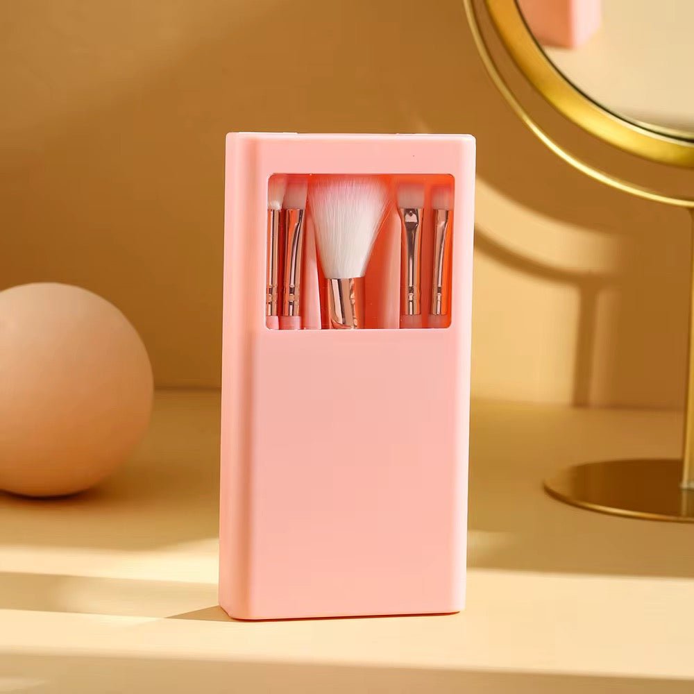 6PC Makeup Brush Set With Mirror - Style Phase Home