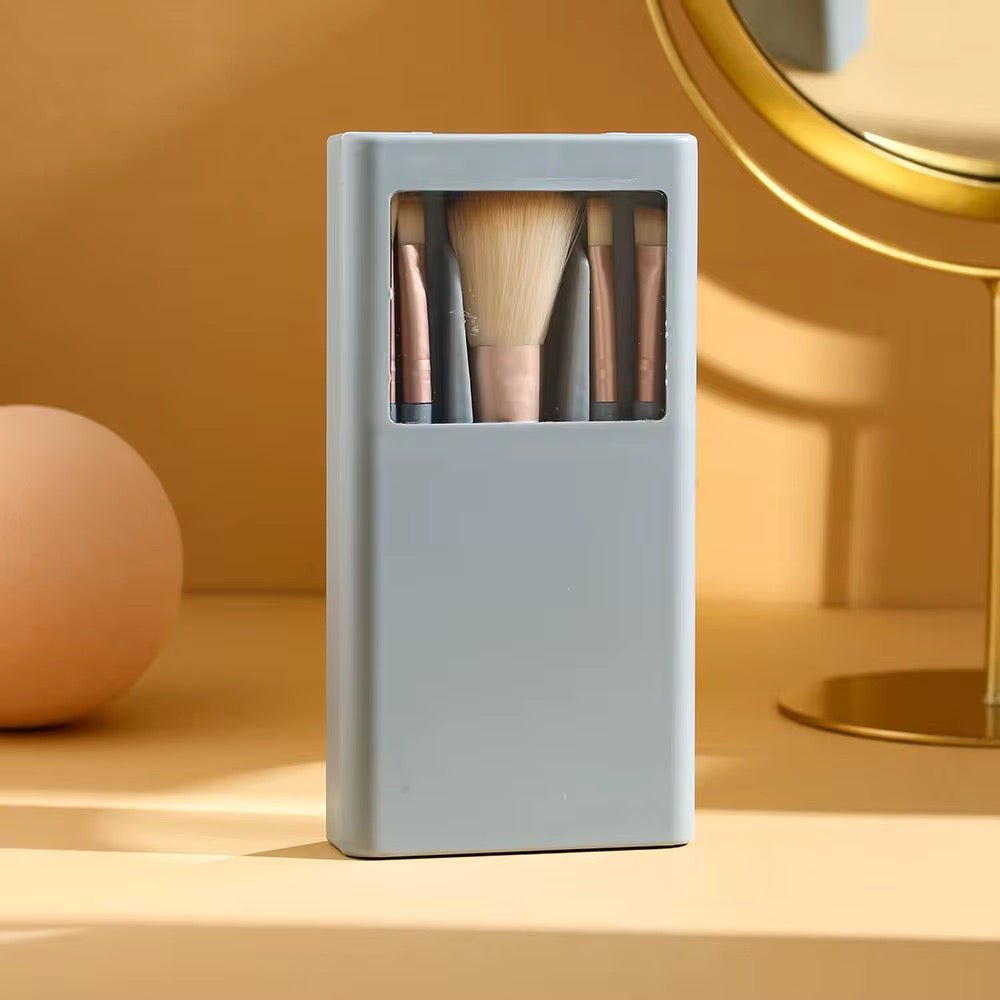 6PC Makeup Brush Set With Mirror - Style Phase Home