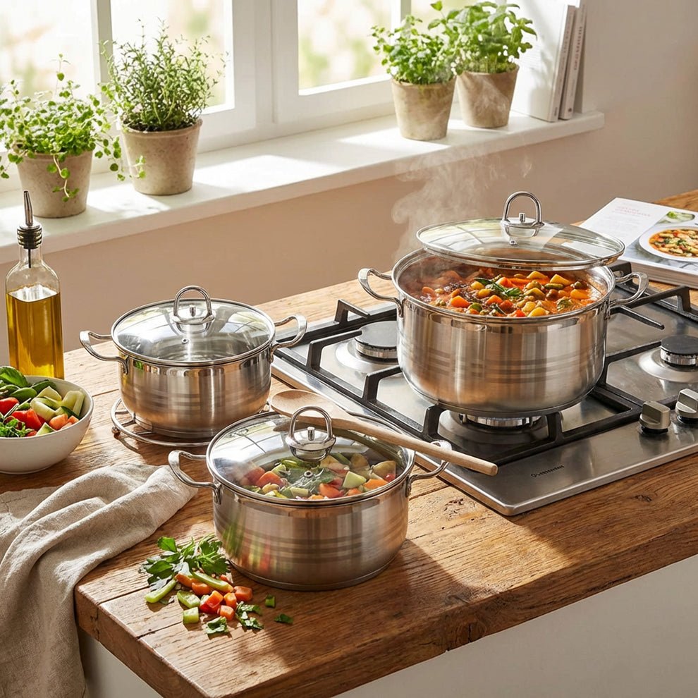 6PC Stainless Steel Rolux Pot Set - Home Phase