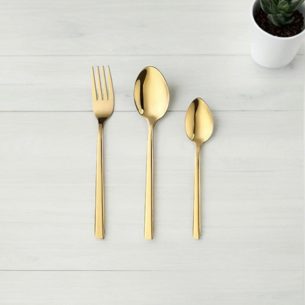 6pcs Danny Home Stainless Steel Minimalist Gold Cutlery Sets - Style Phase Home
