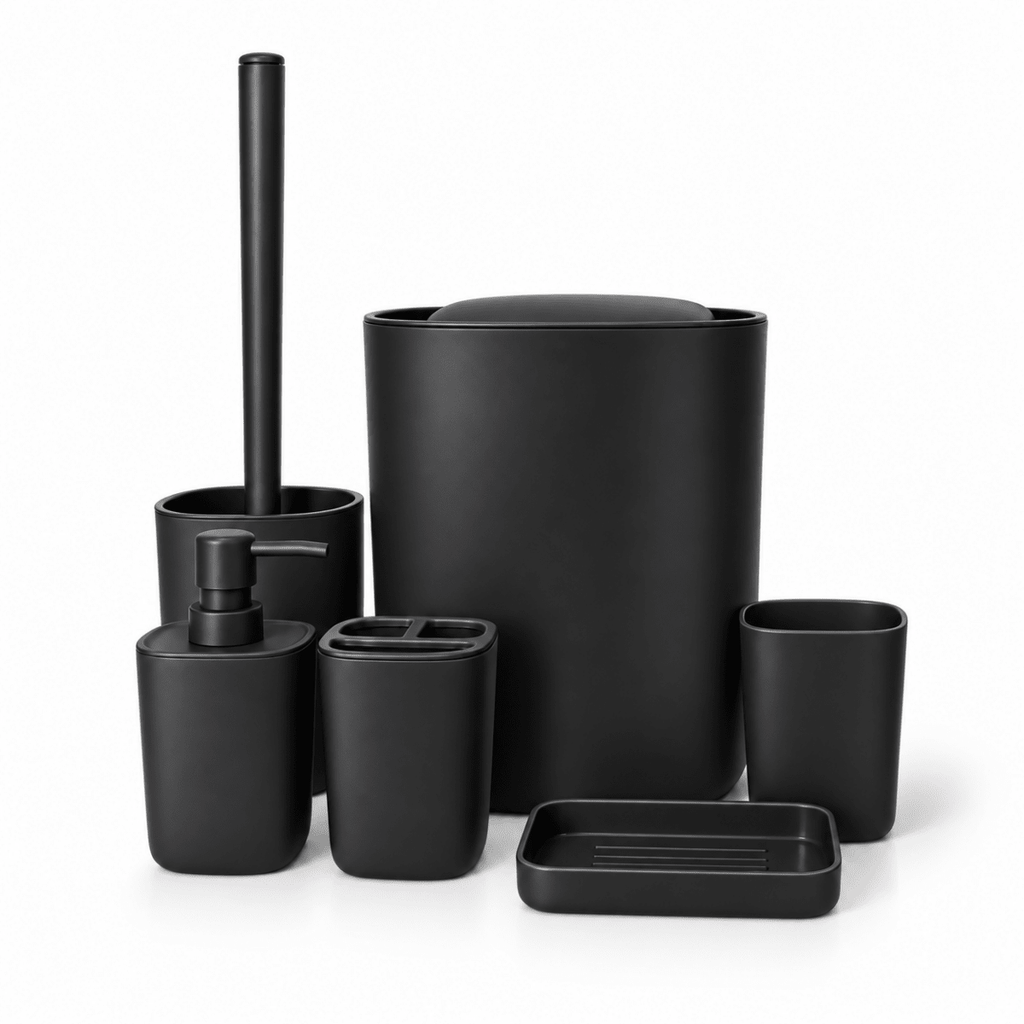 7PC Bathlux Plastic Bathroom Accessories Set - Home Phase