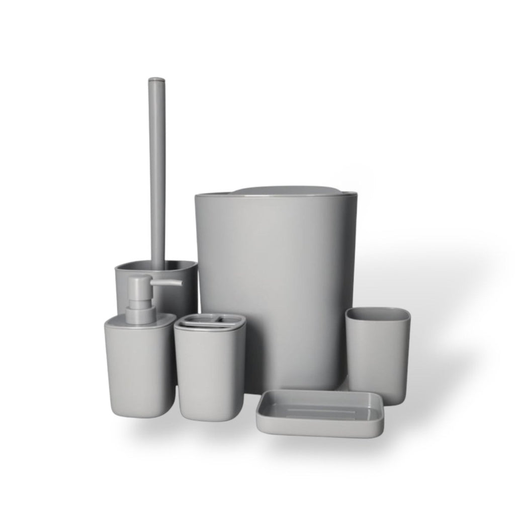 7PC Bathlux Plastic Bathroom Accessories Set - Style Phase Home
