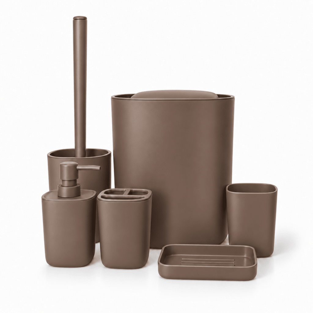 7PC Bathlux Plastic Bathroom Accessories Set - Home Phase