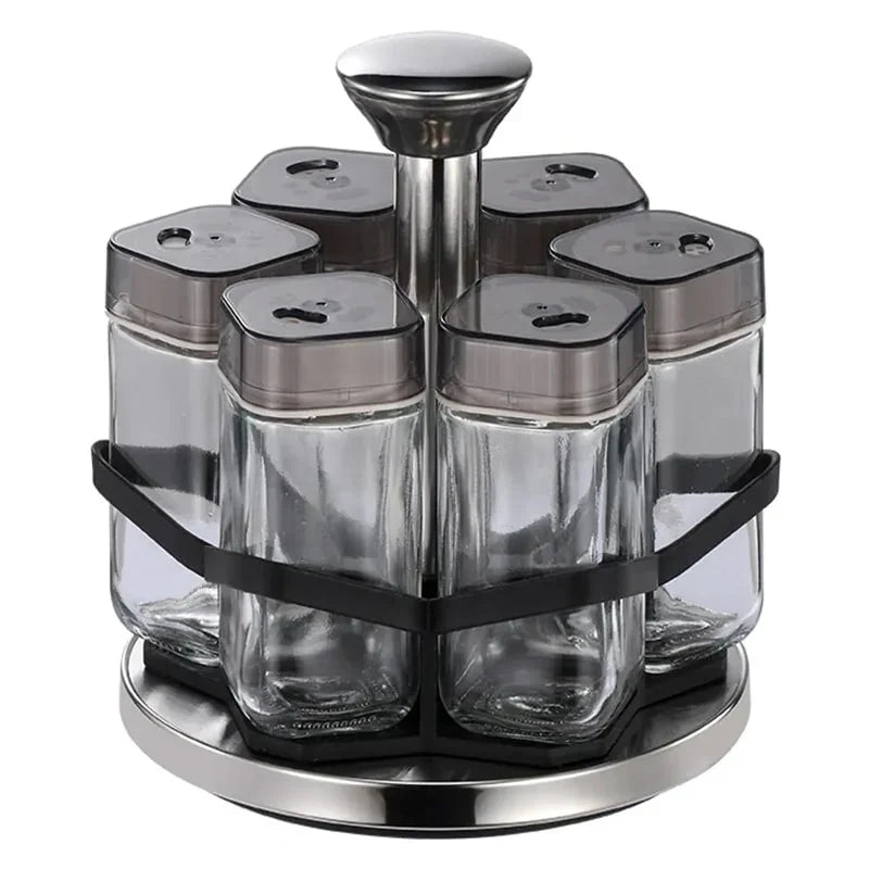7PC Grey 360 Rotating Spice Rack - Home Phase