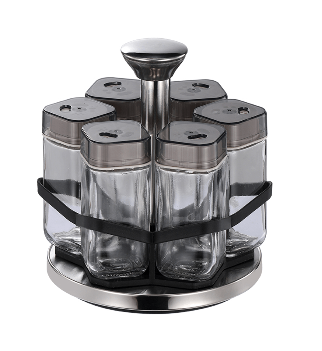 7PC Grey 360 Rotating Spice Rack – Home Phase