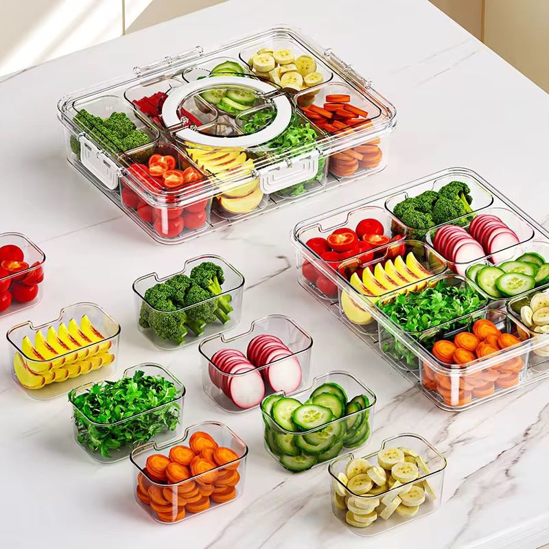 8 Compartment Plastic Rectangle Food Storage Box - Home Phase