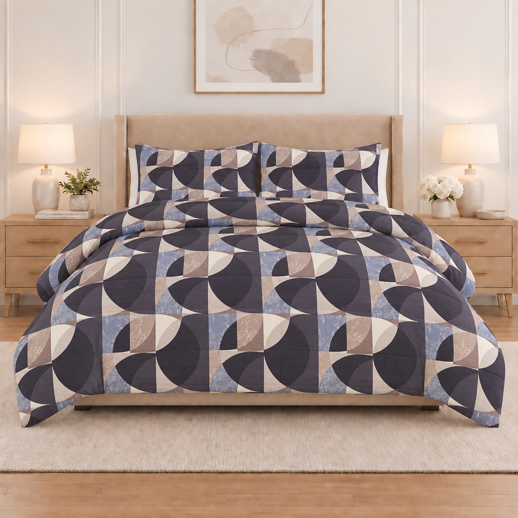 3PC Tela Printed Microfibre Duvet Cover - Luca