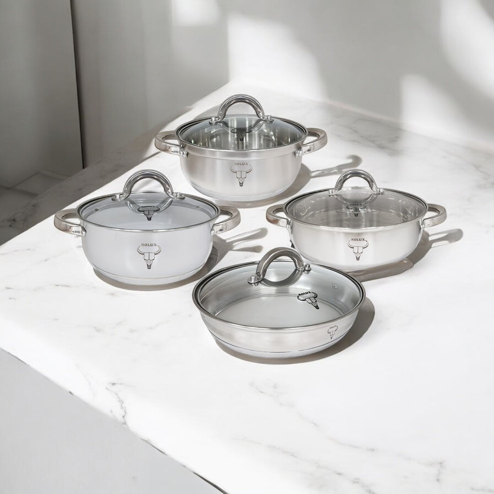 8PC Rolux Stainless Steel Cookware Set - Home Phase