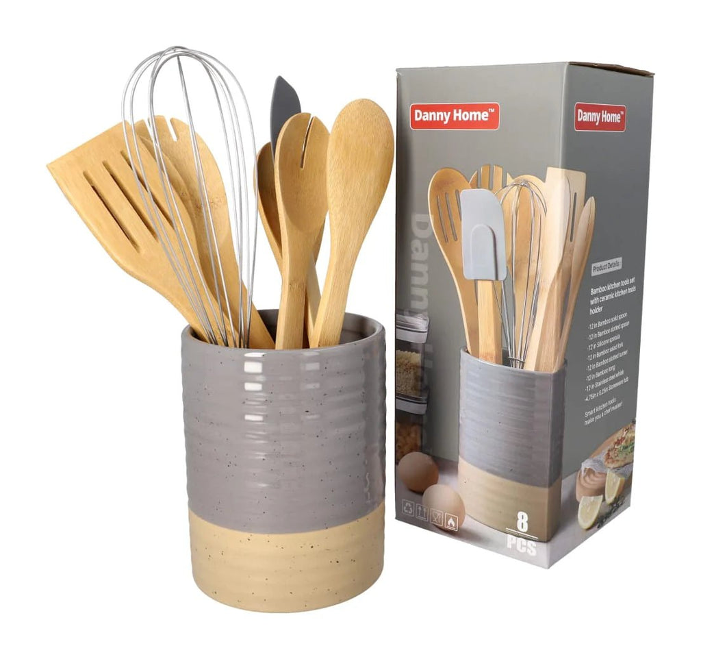 9PC Danny Home Nordic Bamboo Utensil Set - Home Phase