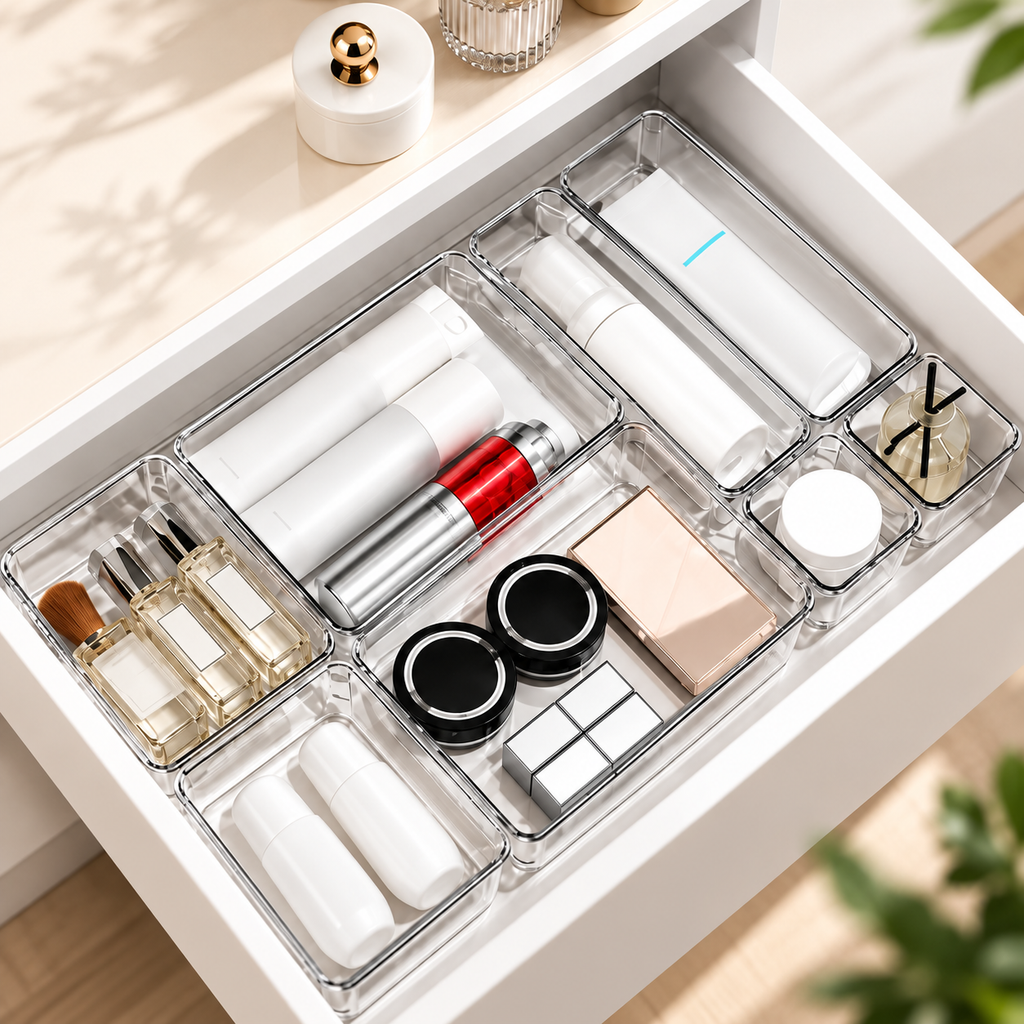7PC Acrylic Drawer Organiser Set