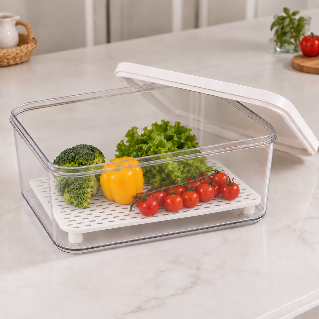 Acrylic Food Storage Container With Drainer - 5.5L