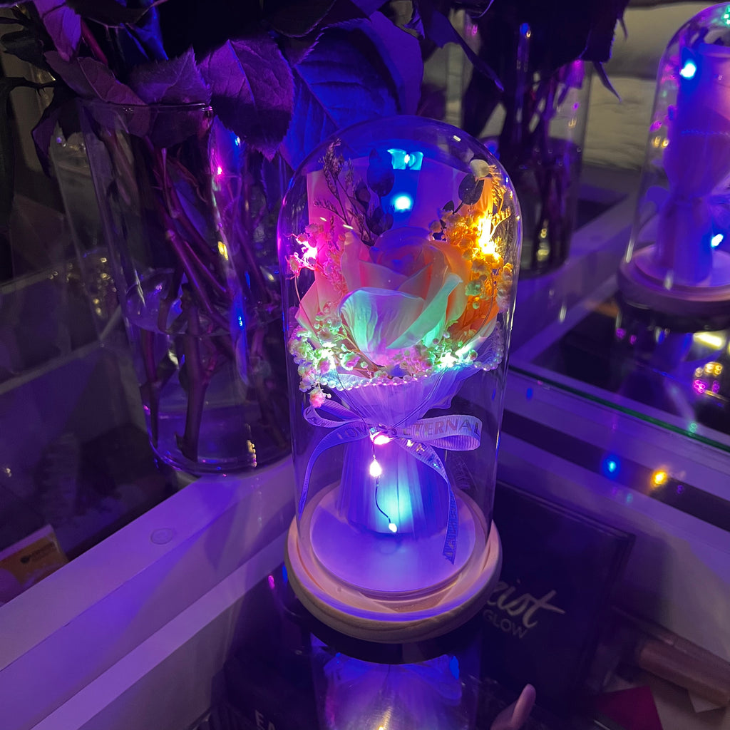 Light Up Flowers In A Jar