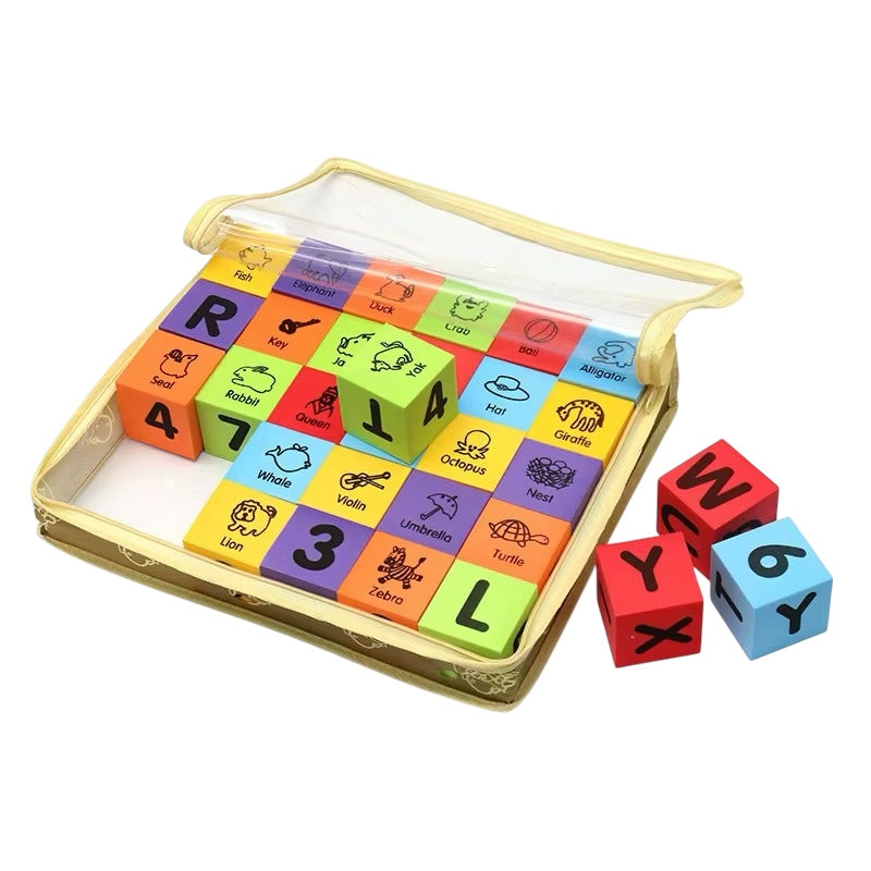 30PC Soft Foam Colorful Alphabet & Number Blocks