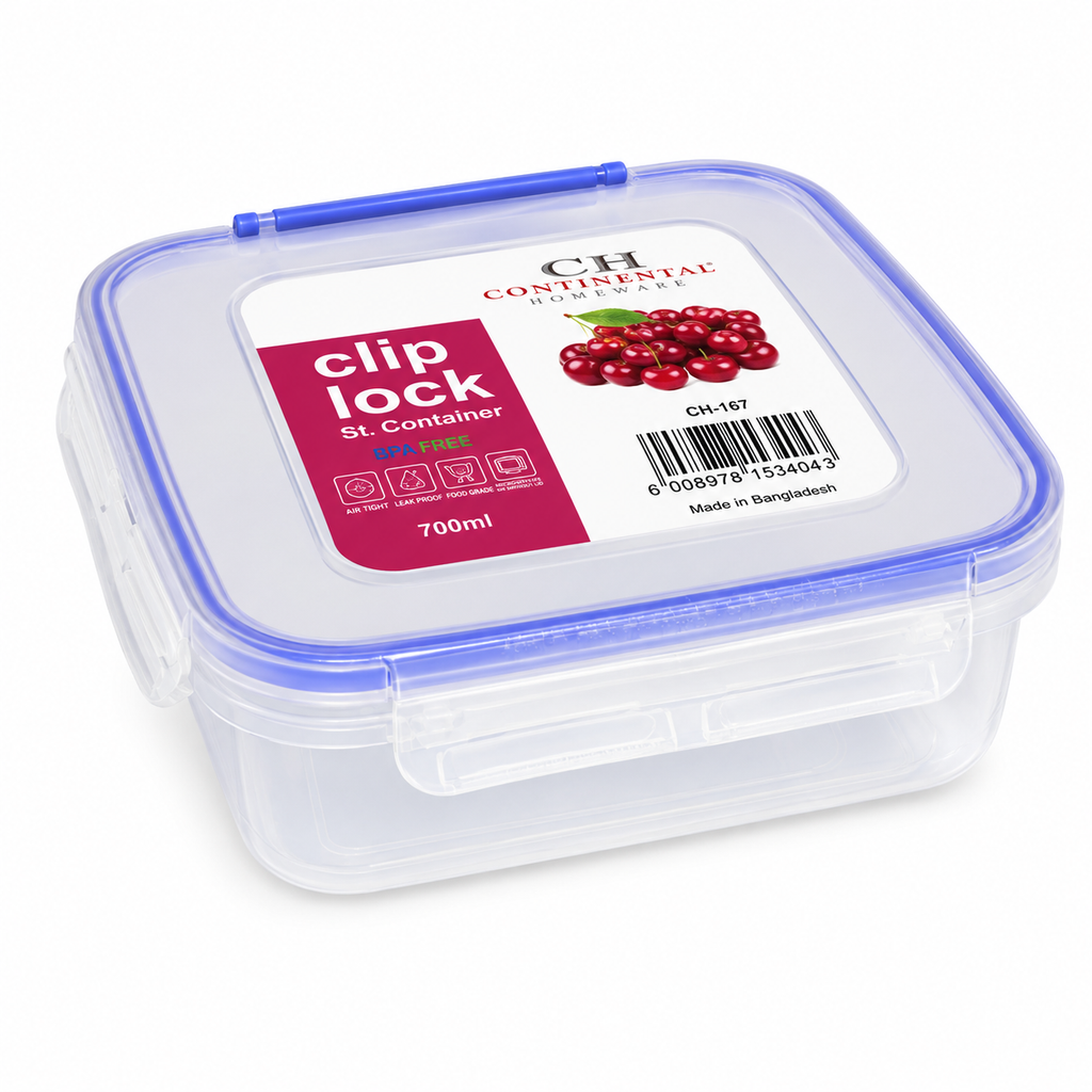 CH Square Clip Lock Container - 700ml
