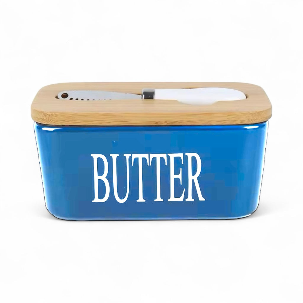 2PC Ceramic Butter Dish With Butter Knife