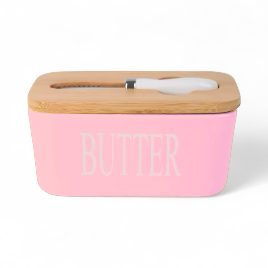 2PC Ceramic Butter Dish With Butter Knife