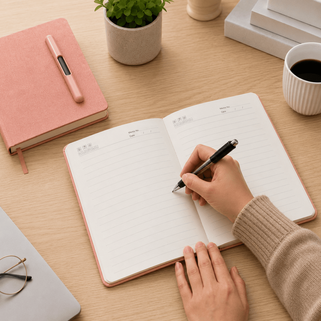 A5 Material Notebook With Pen - Home Phase