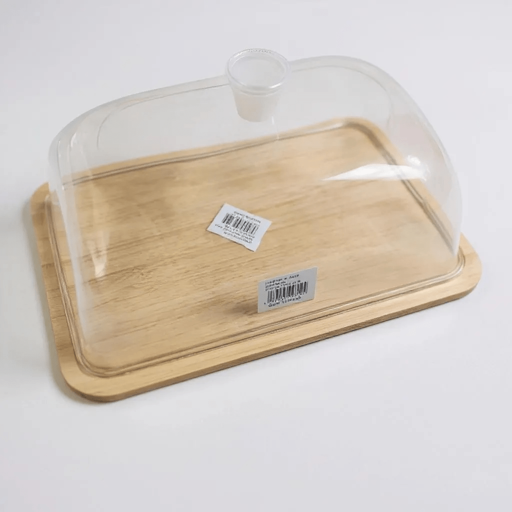 Rectangular Base Dome Acrylic & Bamboo Rectangle Cake Dome - 34 x 23 cm – Home Phase