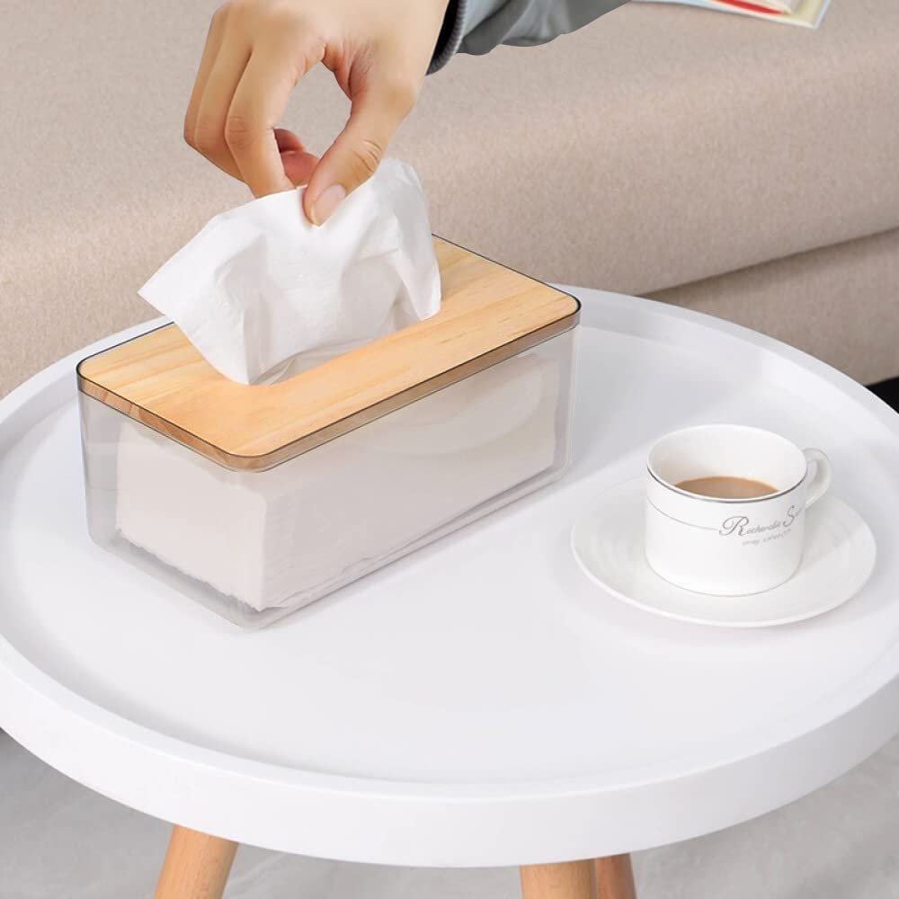 Acrylic & Wood Tissue Box