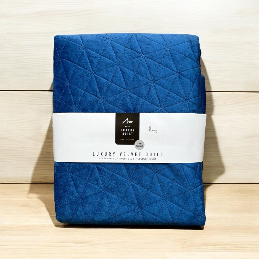 Aria Luxury Velvet Quilt - 200 x 230 cm - Double/Queen - Style Phase Home