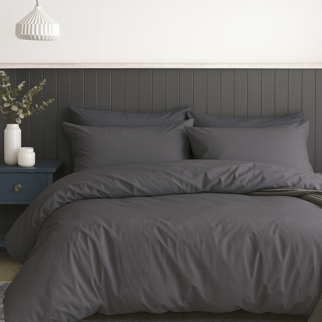 Casa 132TC Polycotton Duvet Cover - Charcoal - Home Phase